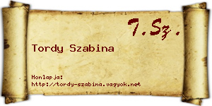 Tordy Szabina névjegykártya
